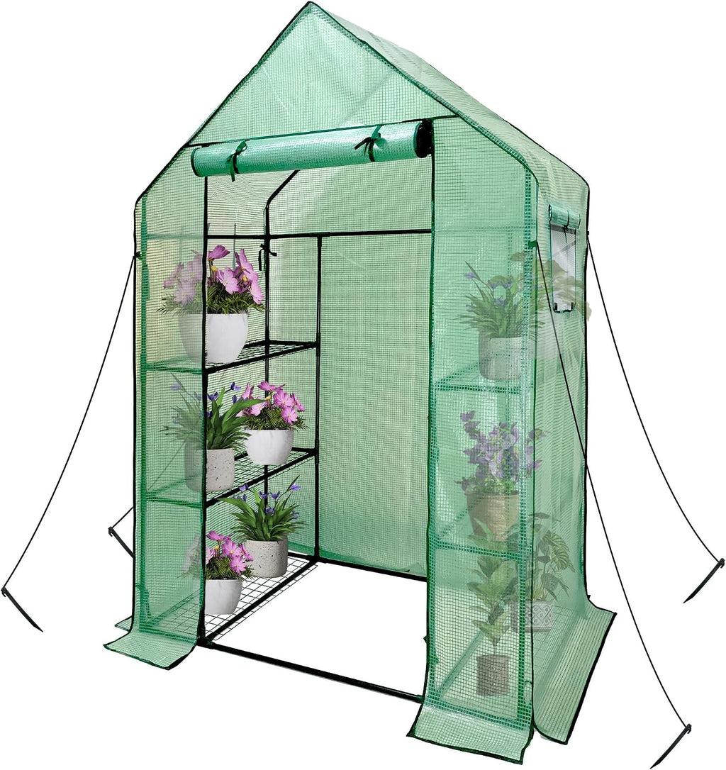 heyfurni walk in greenhouse with shelves,walk-in plant green, main product view