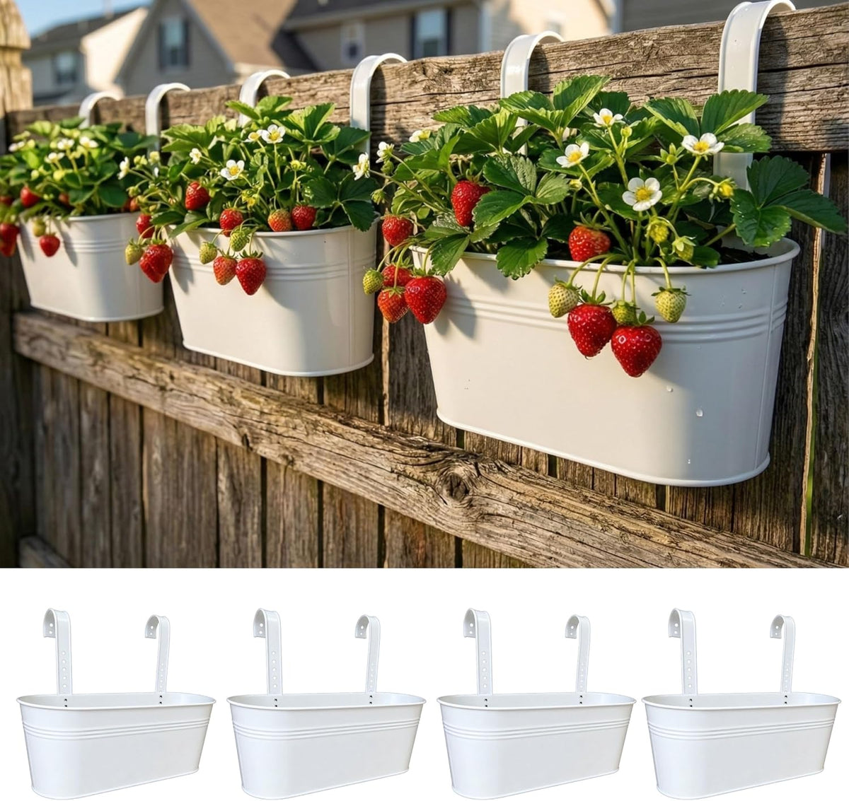 lalagreen large rail planter (17 in, 4 pack), main product view