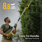 20V Cordless Pole Hedge Trimmer, 15 Ft Reach, 2 x 4.0Ah Batteries | 20V Power with 2x4Ah Batteries, 9" Hedge Blade & Grass Shear, Multi-Angle Head, Up to 2800RPM for Shrubs and Lawn Edges