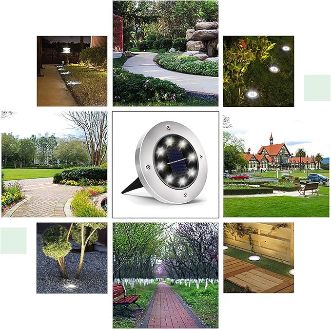 INCX 4.6 inch Solar Lights for Outside, 4 Pack Solar Light Outdoor Waterproof, Garden Lights Landscape Lighting for Lawn Yard Deck Driveway Walkway White