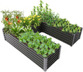 anleolife 74x74x18in u-shaped galvanized raised garden bed, quartz, main product view