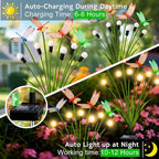 Solar Garden Lights Outdoor - 8 Pack Dragonfly Solar Swaying Light, Sway by Wind, Firefly Lights Outdoor Yard Patio Pathway Decoration, Big Bulb, High Flexibility Iron Wire & Realistic Dragonflies