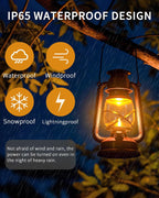 Double Mode Flame Retro Lantern, Battery Operated Vintage LED Candle Light, Adjustable Brightness, Waterproof IP65, Home, Garden & Camping Decor – 2 Pack