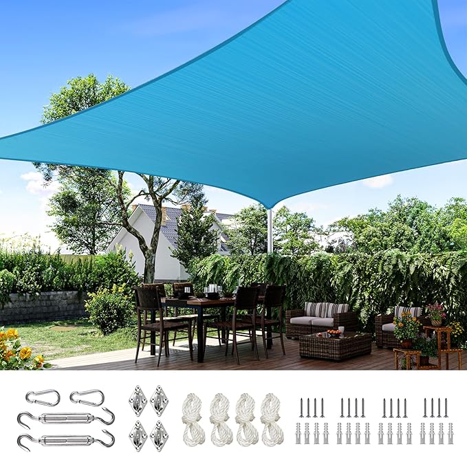 Quictent 20x26ft Sun Shade Sail for Patio, 185GSM Heavy Duty Rectangular Outdoor Sunshades UV Block Outside Canopy Cover for Backyard
