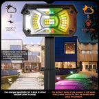 Color Solar Lights Outdoor Waterproof Spotlights with 9 Light Modes, Color Changing Solar Outdoor Lights for Decorate Festivals, Colored Solar Spot Lights Auto On/Off, RGBW 6 Pack