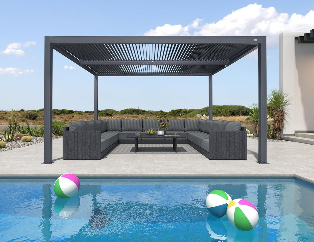 purple leaf louvered pergola 12' x 14' 94as, main product view
