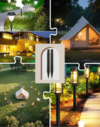 8.25" Reinforced ABS Plastic Solar Ground Spikes - Durable Solar Light Replacement Stakes for Garden, Pathway, Deck, Camping, Christmas Lights (Fits 0.83" Inside Diameter) (Black-2 Pack)