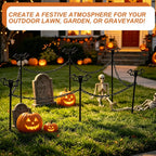 metal halloween fence for outdoor garden, 23.6" halloween showing dimensions