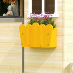 outsunny outdoor playhouse working door windows bench for, front angle view