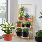 5 Pack 10.5 inch Plant Pots,Planter-Pots-for-Plants-Indoor-Outdoor，Plastic Flower Pot for Indoor Outdoor Plants with Drainage Holes & Trays, Decorative Garden Containers Sets for Houseplants