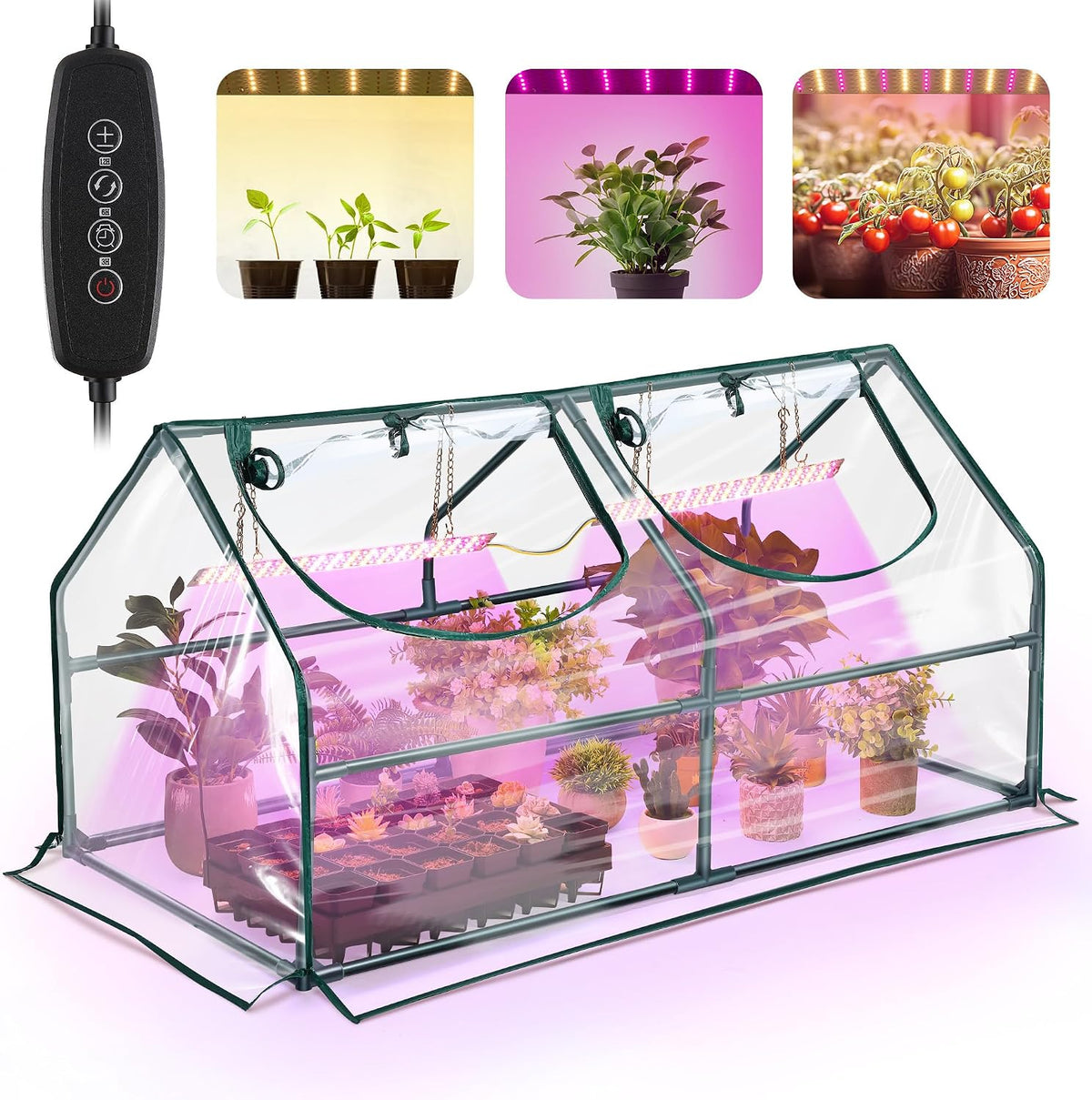 indoor greenhouse with grow light, 47.2" l x, main product view