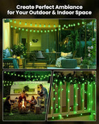 Brightown Solar String Lights Outdoor 120 LED 72 Ft Total, Solar Powered Patio Lights with 8 Lighting Mode for Garden Yard Porch Wedding Party Decor (Green)