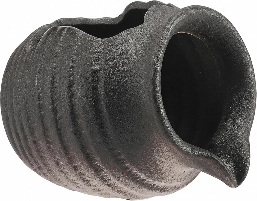 Ceramic Pond Spitter Matte – Handcrafted Fountain Spitter Indoor & Garden Water Feature(Matte Black, Small)