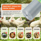 1/2'' 24'' X 50' Hardware Cloth, Chicken Wire Fencing Double Layer Hot Dip | Galvanized Wire Mesh Fence Chicken Rabbit Snake Cage Wire Fence Mesh Roll, for Chicken Coops, Fencing, Garden Protection