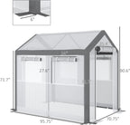 outsunny 8' x 6' x 7.5' walk-in greenhouse on a desk or shelf