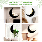 Wall Planter - Window Planter - 14Pcs Artificial Succulents - Hanging Moon Planter - Boho Hanging Planters for Indoor Plants, Air Plant, Cactus, Faux, Unique Gifts for Women, Birthdays, Plant Lovers