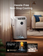 dreo portable air conditioner 516s, 14000 btu ashrae showing dimensions