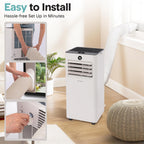 serenelife portable air conditioner, 8,000 btu small ac showing dimensions