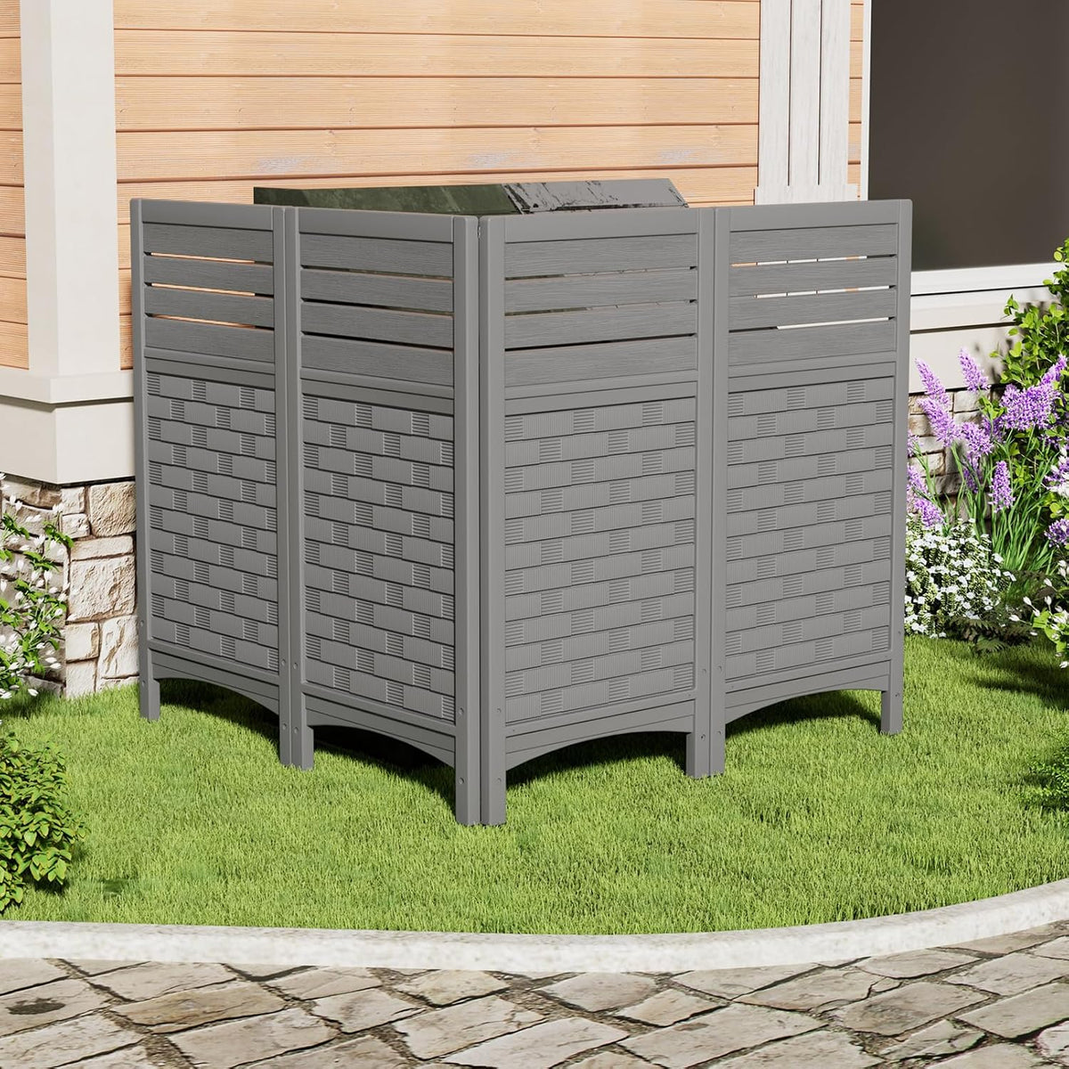zzm gray privacy fence panels outdoor decorative air, main product view