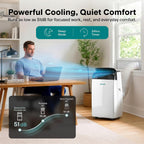 serenelife portable air conditioner with heat & built-in on a desk or shelf