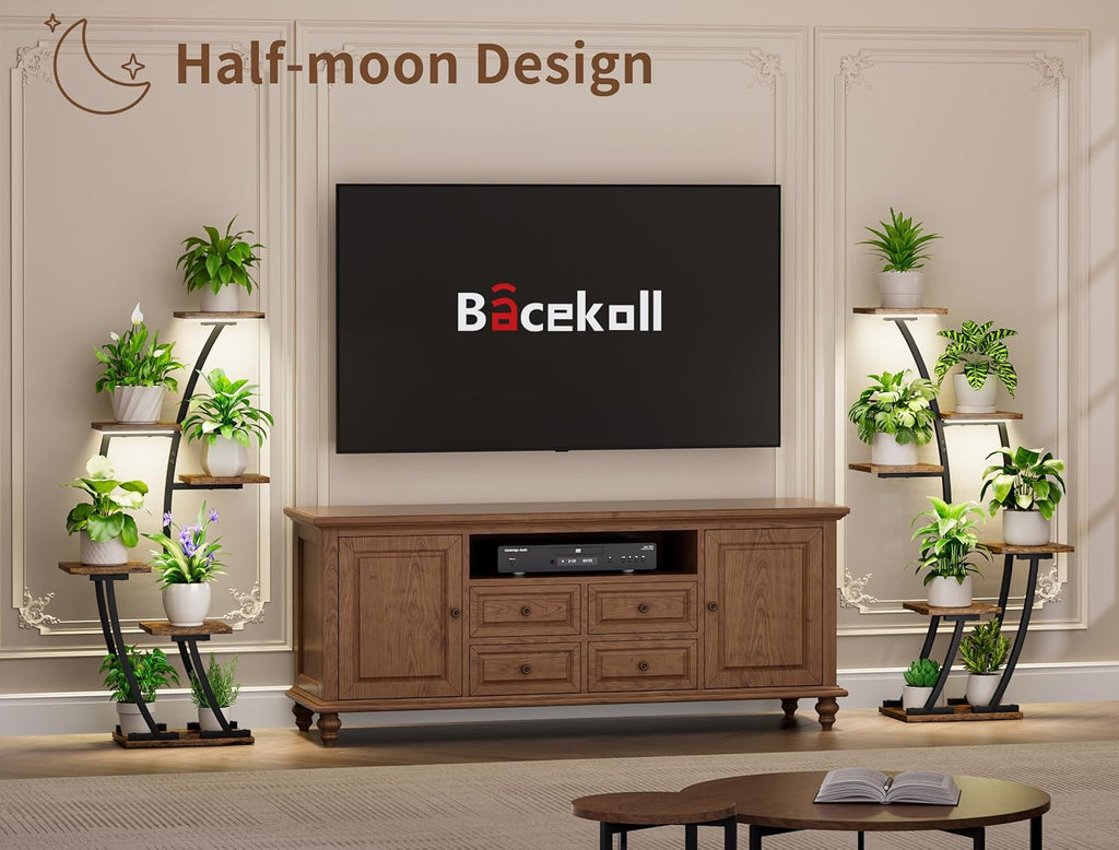 bacekoll plant stand with grow light 2 pack, side view