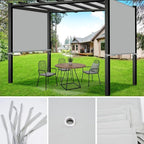 17x6.8 Ft Universal Pergola Replacement Canopy, Outdoor Canopy Shade Cover(Cover Only) (Gray)