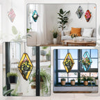 hushee 4 pcs hanging glass planter geometric terrariums, side view
