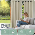 Gazebo Curtains Outdoor Waterproof 6 Panels - Windproof, Privacy, Weatherproof Outside Drapes for Patio Pergola Porch, Grommet Top and Tab Bottom Drape, 54x95 Inch, Taupe