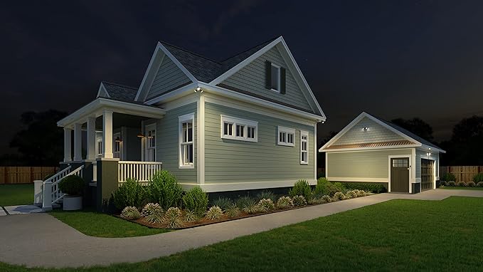 Lithonia Lighting HomeGuard 2-Light LED Outdoor Flood Lights, Wall or Ceiling Mount Outdoor Lights, 4000K Cool White, Round Heads, Dark Bronze (HGX LED 2RH 40K 120 DDB M2)