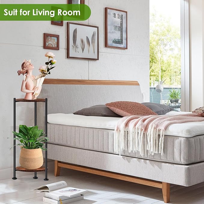 Plant Stand Indoor Outdoor, 30'' Tall Plant Stands for Indoor Plants, Heavy Duty Indoor Plant Shelf, 2 Tier Flower Stand for Living Room, Balcony, Deck