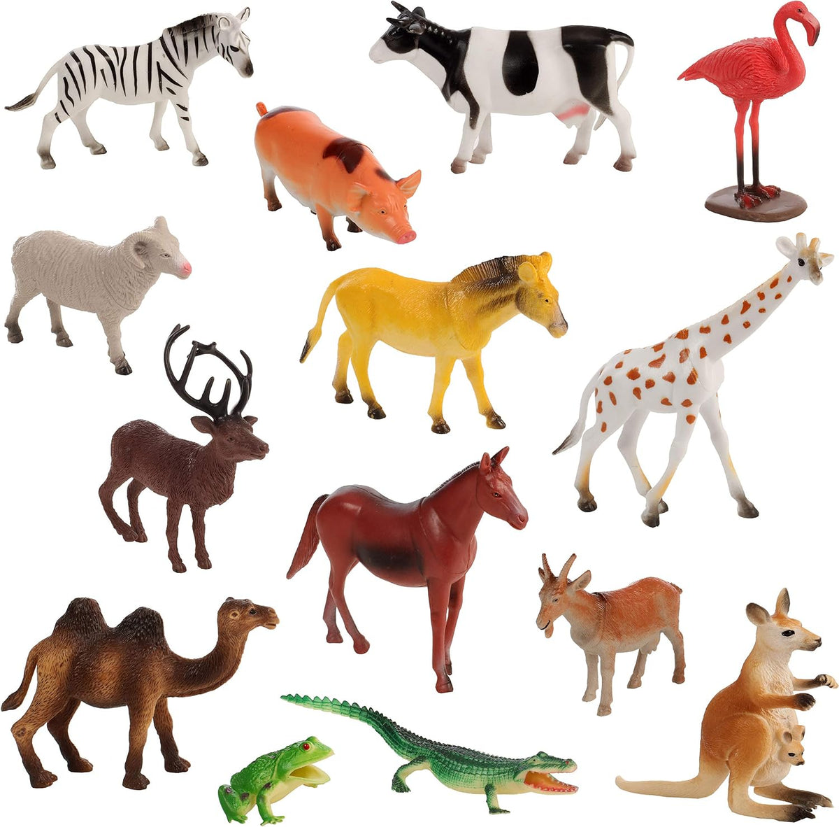 100piece set of animals figures & accessories, package contents