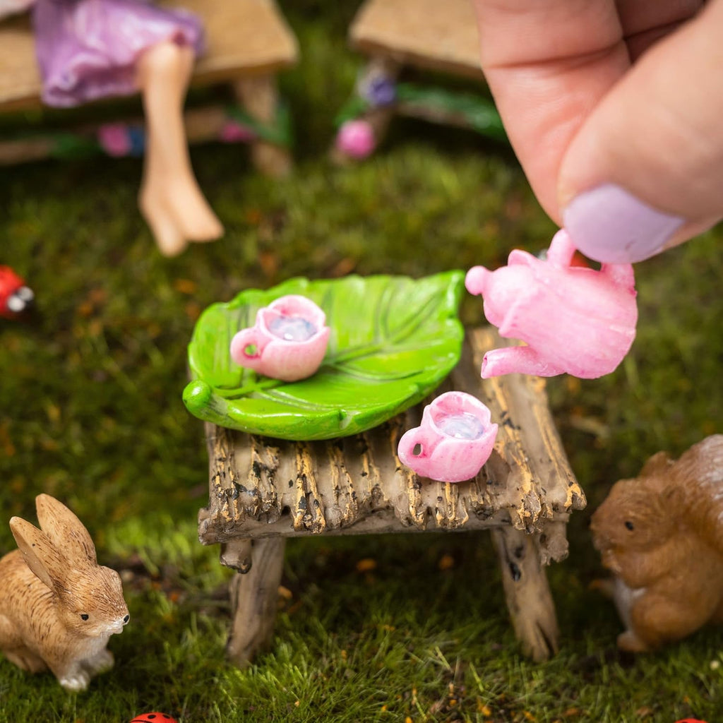 PRETMANNS Fairies for Fairy Garden Accessories Kit, 14 Piece Fairy Set | Fairy Garden Accessories Kit, Figurines & Garden Fairy Ornament, Furniture Included, Bunny, Squirrel & Ladybugs