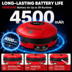 Grill Cleaning Robot, Electric Grill Brush with 4 Heads, 304 Stainless Steel Rotary Brush, Cordless Rechargeable BBQ Cleaner, 150Mins Runtime, 380 RPM, Automatic Grill Cleaner for Outdoor Grill, Red
