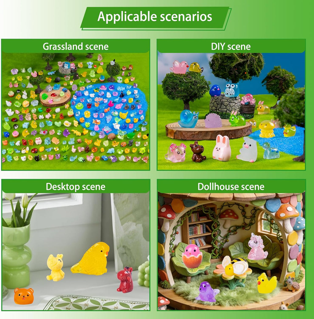 240 Pcs Mini Resin Animals Figurines Bulk,240 Styles Tiny Animals Variety Pack for Fairy Garden Landscape,Hide Crafts Decor