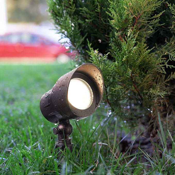 LEONLITE 8-Pack Low Voltage LED Landscape Spotlight, 5W 12V Pathway Lights Outdoor, CRI90, Aluminum Spot Lights for Garden, ETL Listed, IP65 Waterproof, 3000K Warm White, Oil Rubbed Bronze