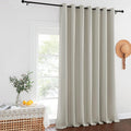 NICETOWN Extra Wide Blackout Sliding Door Curtains 95 inch Length - Grommet Insulated Curtain Light & Sound Blocking Drape for French Door/Patio Door (Natural, W100 x L95, 1 Panel)