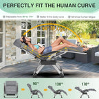 Suteck Oversized Zero Gravity Chair,33In XXL Outdoor Recliner Chair w/Removable Cushion&Headrest, Camping Lounge Chair w/Upgraded Lock&Footrest, Reclining Patio Chairs for Indoor Outdoor,500LBS
