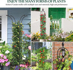 Obelisk Trellis for Climbing Plants Outdoor 6.6ft, Garden Tower Trellis for Potted Plants Indoor with Twist Tie, Clips and Butterflies Rustproof Coated Metal Support for Vines Rose 2Pack