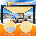 Artpuch Outdoor Pergola Shade Cover 12x12 FT Sun Shade Cloth with Grommets Sand 90% UV Protection Canopy Patio Privacy Screen (Customized Available)