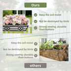 window planter box, railing planter box with non-woven showing dimensions