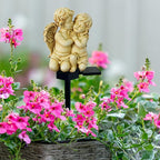 Solar Garden Angel Lights, Waterproof Outdoor Garden Angels Statue Decorations Angels Solar Lights for Cemetery Gravesite Grave Outside Yard Patio Lawn Porch (Baby Angel)