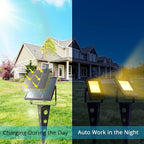 Solar Spotlights Outdoor Waterproof, Zeta 3-in-1 Spot Lights Metal Warm White Auto On/Off Dusk to Dawn Landscape Flag Pole Uplights for Outside House Trees Garden Yard Driveway Pathway Lawn