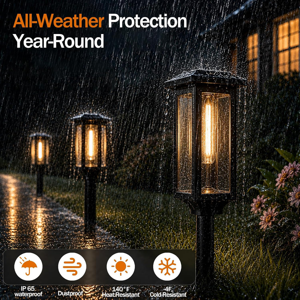 Tenmiro Solar Pathway Lights Outdoor 8 Pack, Bright Solar Garden Lights | IP65 Waterproof Shatterproof, Auto On/Off Landscape Lighting for Yard Lawn Patio Walkway Driveway Decor 3000K