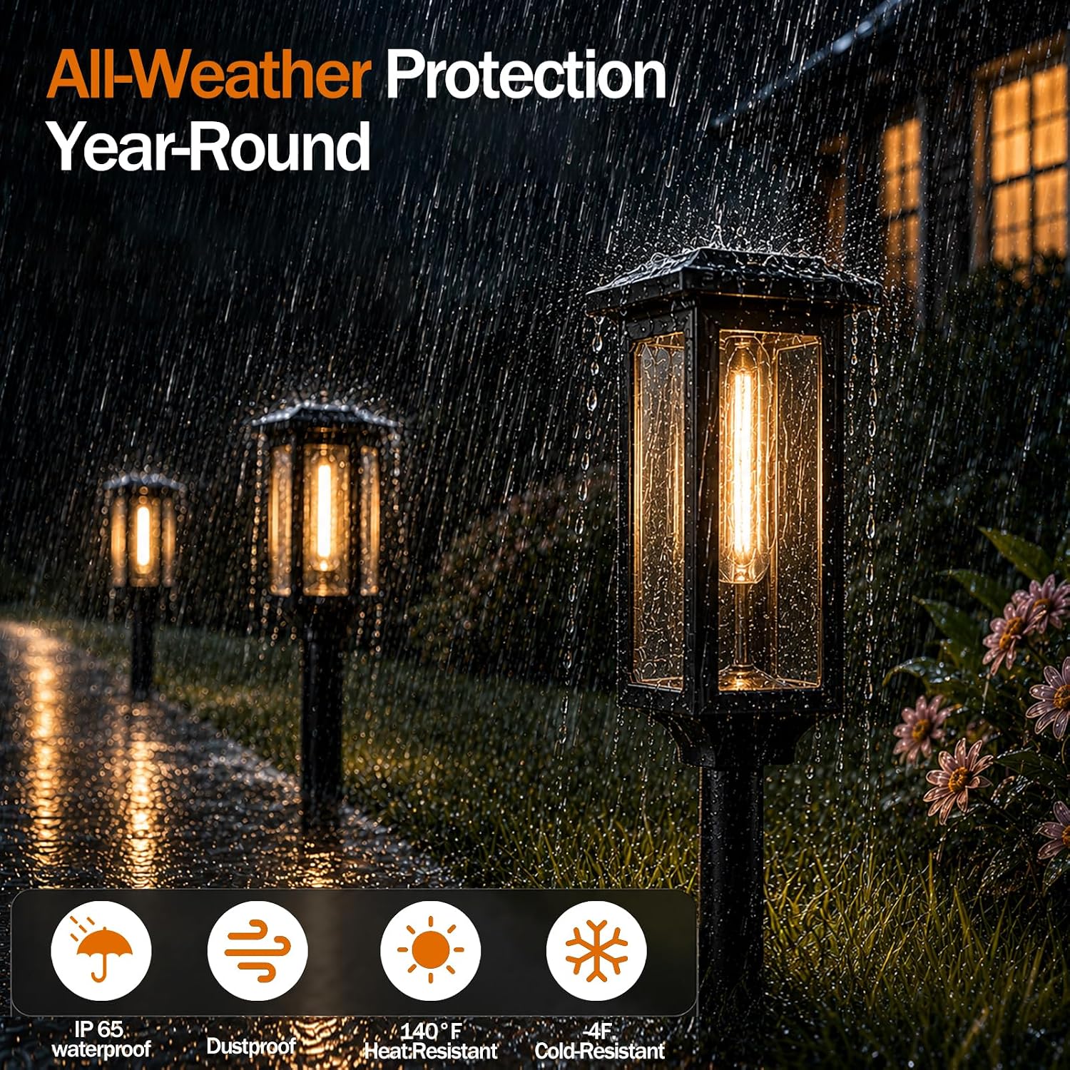 Tenmiro Solar Pathway Lights Outdoor 8 Pack, Bright Solar Garden Lights | IP65 Waterproof Shatterproof, Auto On/Off Landscape Lighting for Yard Lawn Patio Walkway Driveway Decor 3000K