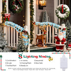Jnaurb Christmas Candy Cane Lights, 66ft 480 LED Connectable Flexible White & Blue Candy Cane Rope Lights for Outside, 8 Modes Waterproof LED Christmas Light for Garden Patio Tree Holiday Party Decor