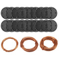 Bonsai Tool Set, 30M Aluminium Bonsai Training Wire Line 3-Sizes(1.0mm/1.5mm/2.0mm) and 20 Pcs Flower Pot Hole Mesh Pad (4.5cm/1.8 inches) for Outdoor Plant Pot & DIY Hanging Art Crafts