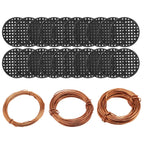 Bonsai Tool Set, 30M Aluminium Bonsai Training Wire Line 3-Sizes(1.0mm/1.5mm/2.0mm) and 20 Pcs Flower Pot Hole Mesh Pad (4.5cm/1.8 inches) for Outdoor Plant Pot & DIY Hanging Art Crafts