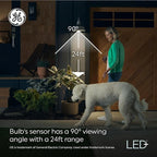 GE LED+ Motion Sensor LED Light Bulbs, 12W, Outdoor Security Lights, Daylight, A21 2 Count (Pack of 4)