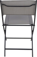 2-Piece Folding Bistro Sling Chairs, Portable Outdoor Patio Dining Set, Gray, No Assembly