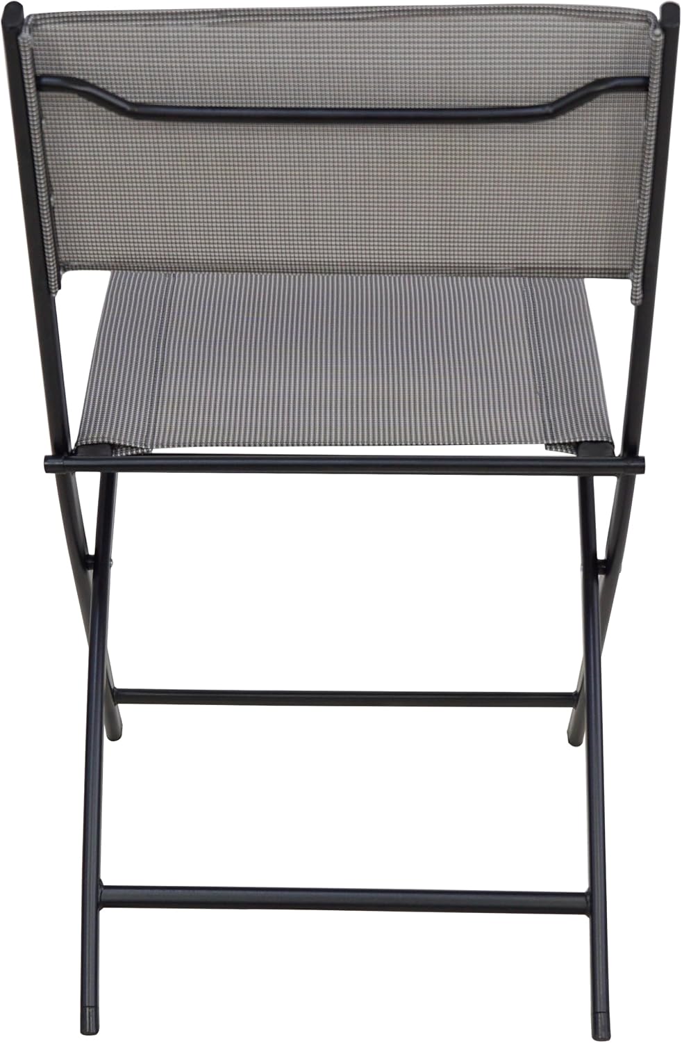 2-Piece Folding Bistro Sling Chairs, Portable Outdoor Patio Dining Set, Gray, No Assembly